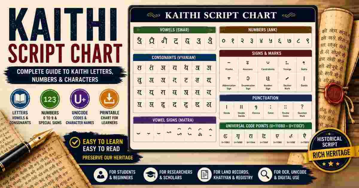 Kaithi Script Chart