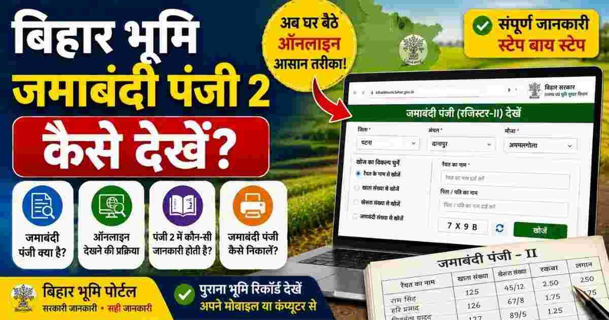 बिहार भूमि जमाबंदी पंजी 2 कैसे देखें