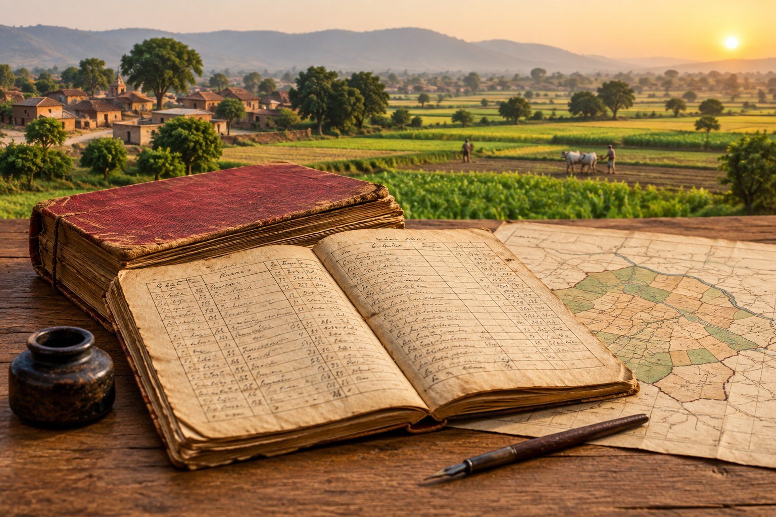 Lal Kitab land records and agricultural village landscape in India